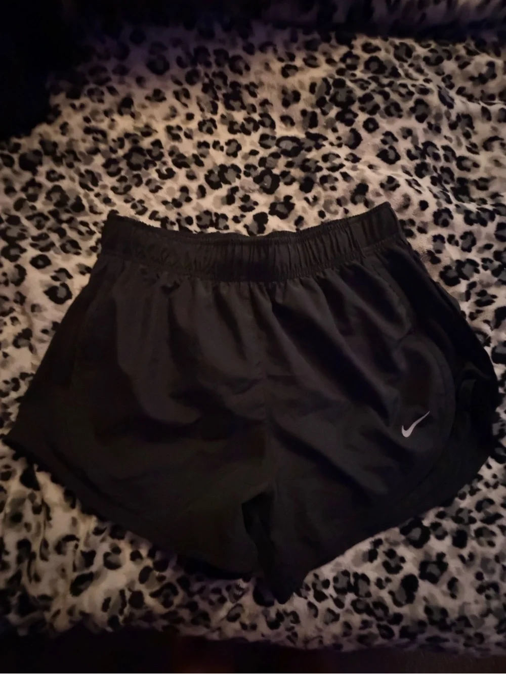 Nike Women's Black Athletic Running Shorts with Reflective Swoosh